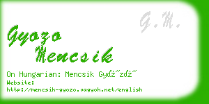 gyozo mencsik business card